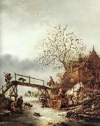 OSTADE, Isaack van A Winter Scene  ag oil painting reproduction
